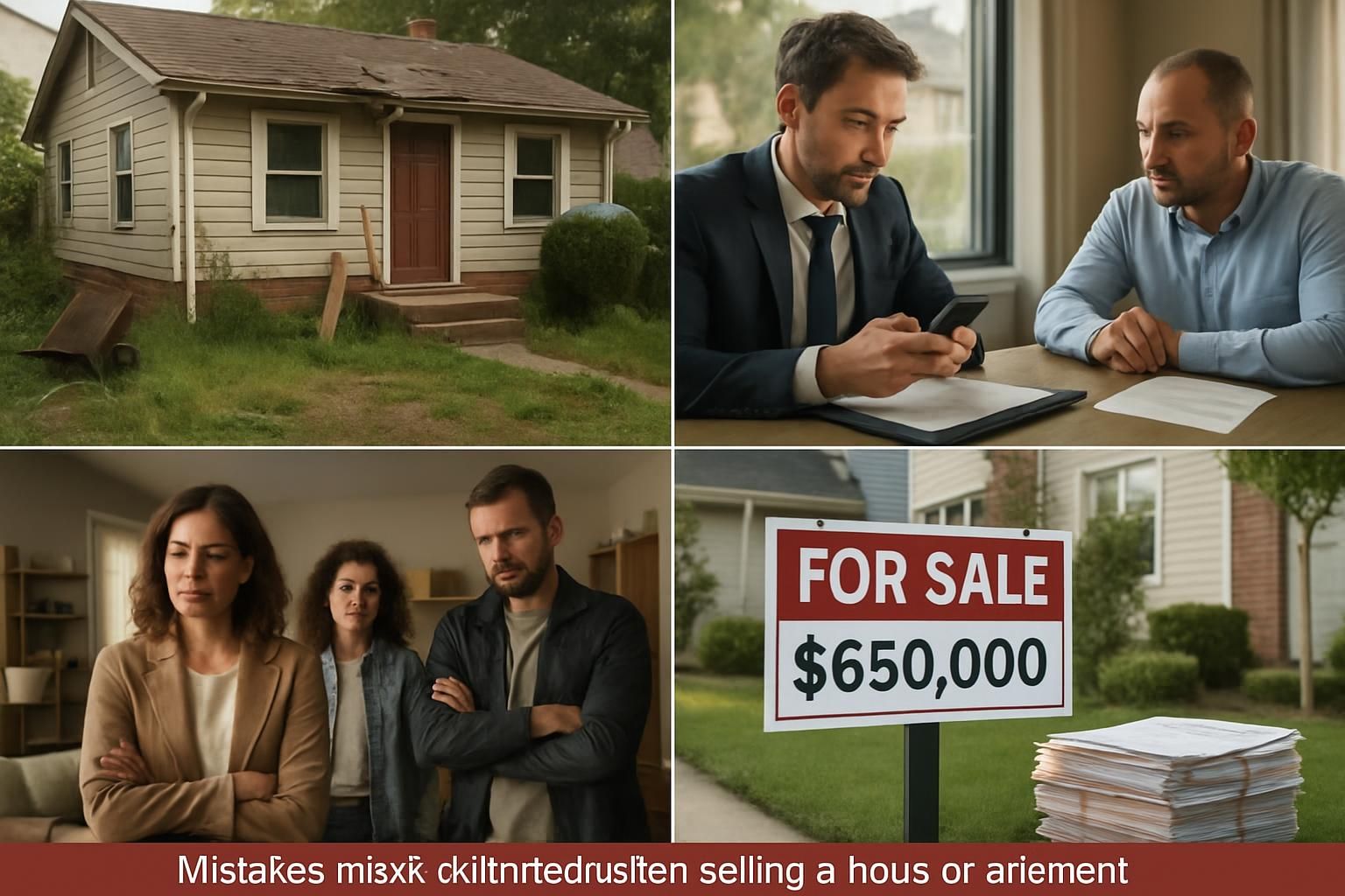 découvrez les 4 erreurs courantes à éviter lors de la vente de votre maison ou appartement pour réussir votre transaction immobilière en toute sérénité.